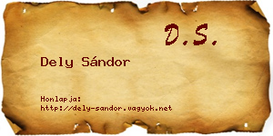 Dely Sándor névjegykártya